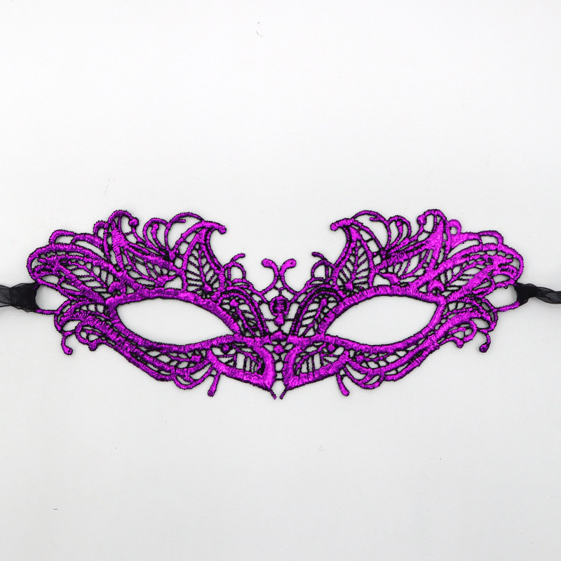 Ventas transfronterizas calientes de Halloween encaje sexy mitad cara máscara amorfa de alta calidad estampado de color eye mask accesorios de rendimiento