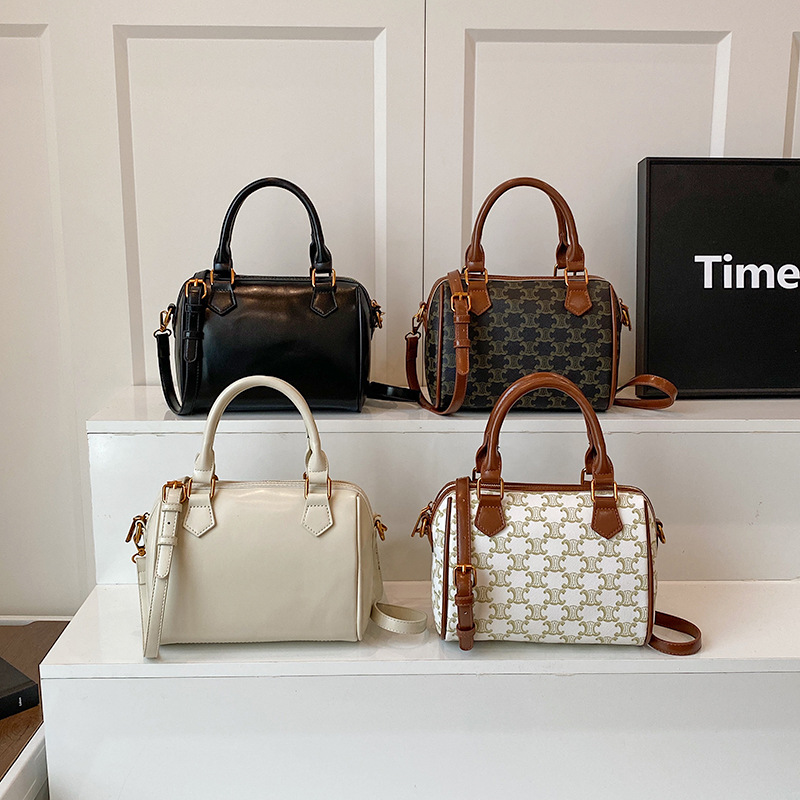 Boston Bag Women's Casual Versatile Shoulder Bag Crossbody Bag Work Commuter Bag High-Quality Texture Portable Shopping Bag