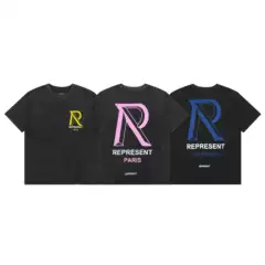 Travis Scott Trendy High Street Letter R Printed TS High Street Casual Sports Men's and Women's Short sleeved T-shirt