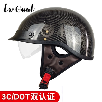 Electric Vehicle Helmets Wholesale, Motosiklet kaskı (dəbilqə) - 112-carbon-fiber-gloss-black-harley-with-lens-plus-a-free-black-mirror-m