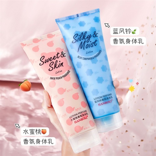 Hanboli Peach Body Lotion Moisturizing Blue Wind Chime Moisturizing Cream Whole Body Available Manufacturer Wholesale
