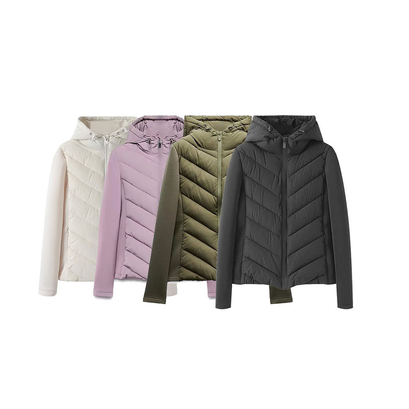 ins cross-border European and American style women's clothing wholesale 2026 autumn new long-sleeved stand-collar patchwork cotton jacket 8073205 800