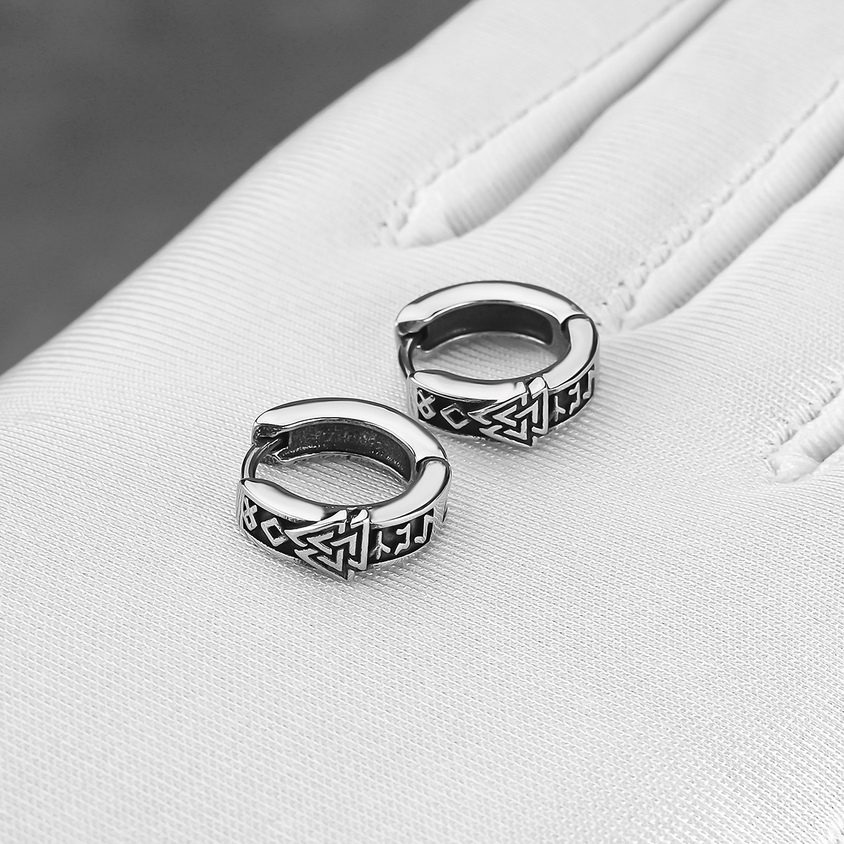 Nordic Viking Domineering Stainless Steel Vintage Earrings