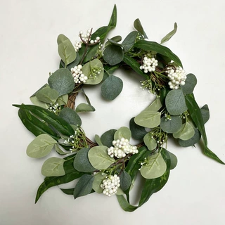 跨境仿真植物 小叶子环藤圈复活节花环 家居客厅装饰花圈