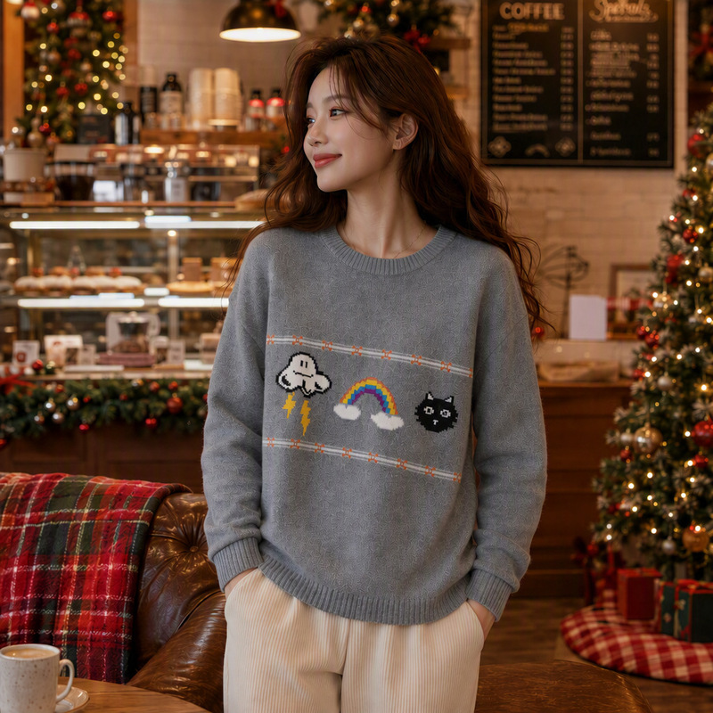 New autumn and winter collection: Christmas knitted sweater, jacquard pattern, plus-size sweater for women, export-quality European and American Christmas sweater New autumn and winter collection: Christmas knitted sweater, jacquard pattern, plus-size sweater for women, export-quality European and American Christmas sweater