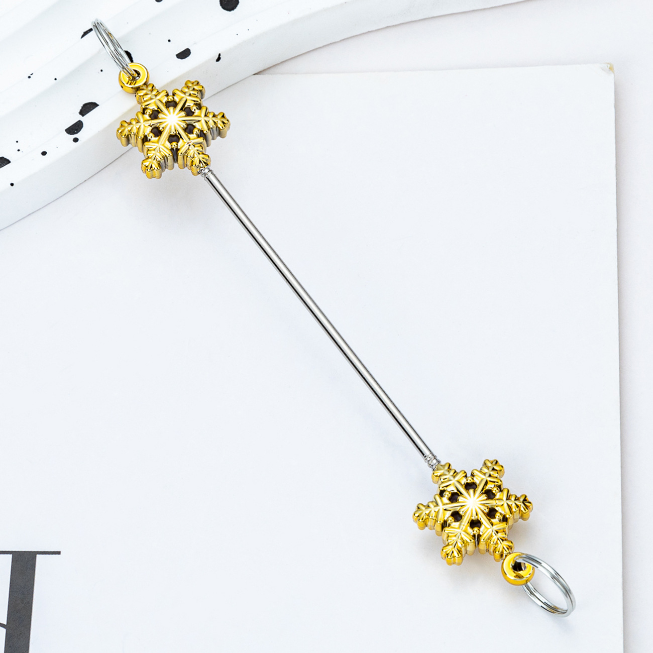 Diy Navidad de nieve transfronteriza barra de cuentas creativa accesorios llavero de cuentas nuevas barras de cuentas de plástico