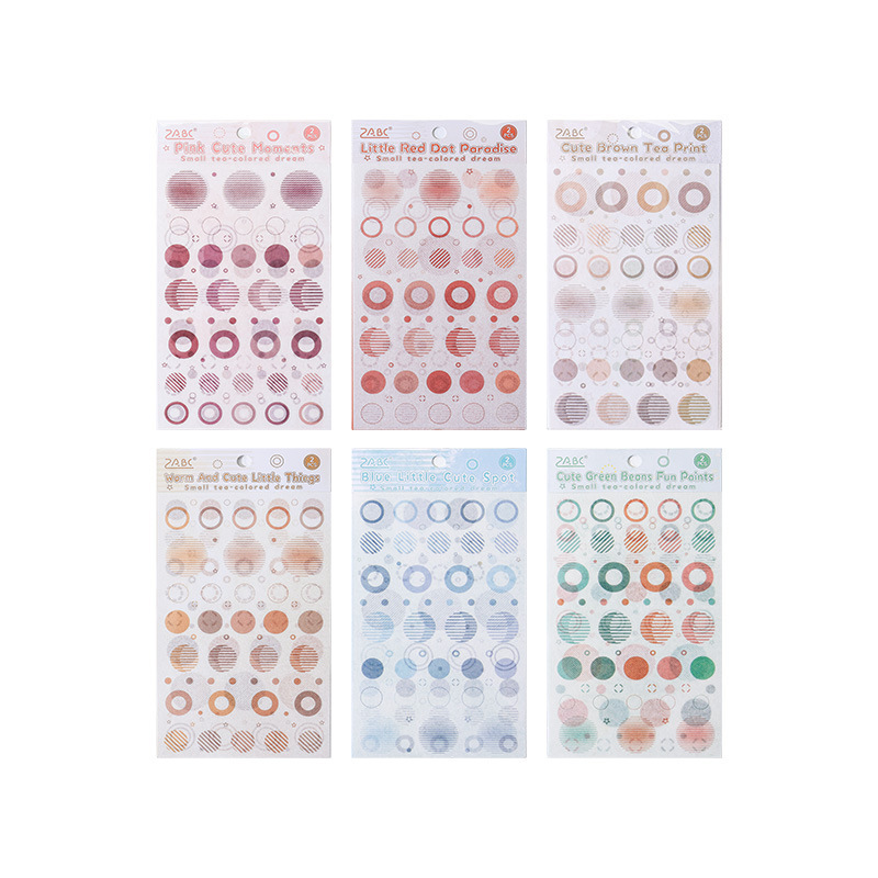Diario de brote redondo divertido y pegatinas de papel diy diario de mano pegatinas decorativas retro transfronterizas marca pegatinas de círculo pequeño