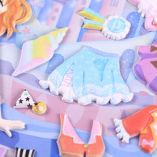 SL-ADZ閃樂可愛公主換裝貼3D兒童創意穿衣貼紙立體泡棉獎勵貼紙