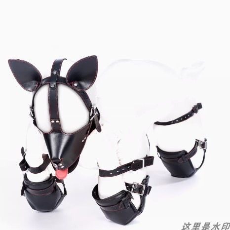 Smk9 Dog Training Slave Crawling Suit Men and Women Training Props Headgear Sheath Bondage Alternative Toys Bt