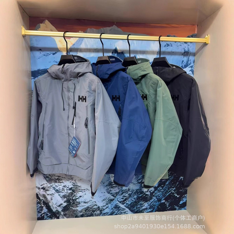 Hh Helly Hansen New Outdoor Hard Shell Jacket Hooded Jacket Fashionable Casual Sports Jacket Trendy