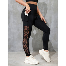 A 65714LColor block lace leggings ײɫ��˿��׿�羳�¿�ŷ��