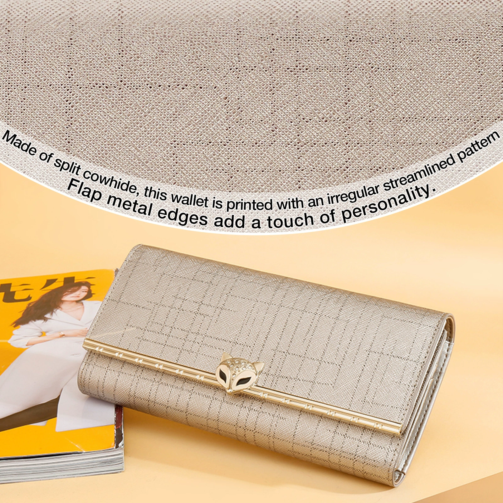 Кошелек Golden Fox, женский, длинный, из натуральной кожи, большой вместимости, модный, в корейском стиле, брендовый, для телефона, винтажный стиль