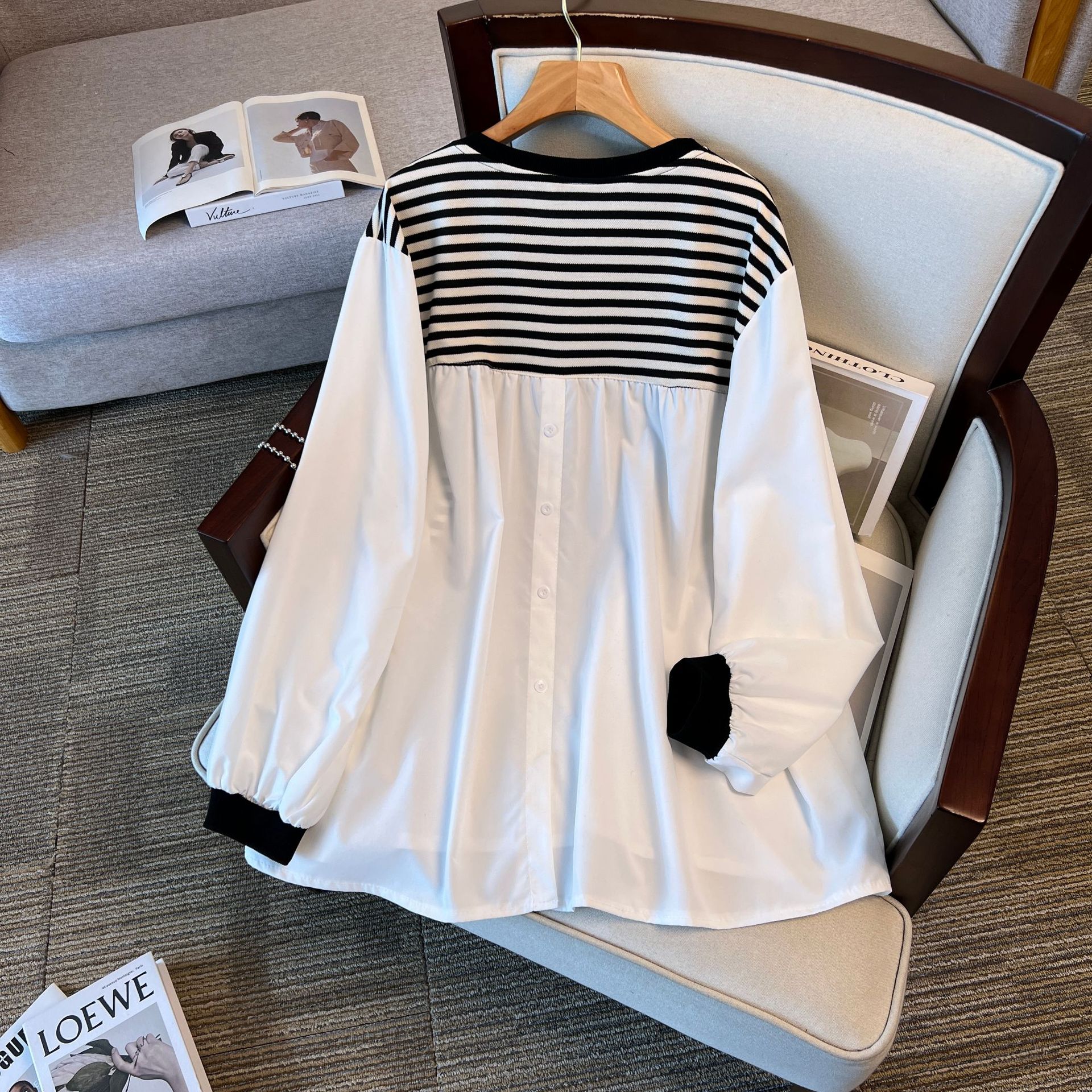 Bust 160 150 large size women's clothing spring new product fat mm plus fat plus loose sweatshirt T-shirt 300 catties 8011