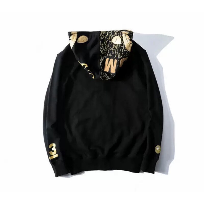 New Bape Autumn and Winter 3D Printed Cross-Border European and American Trendy Brand Shark Bape Camouflage Zipper Jacket for Men and Women