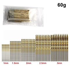 直柄麻花ドリルセット 1-3mm 小型ドリルビット 100個入り 穴あけセット DIY木工用ドリルビット