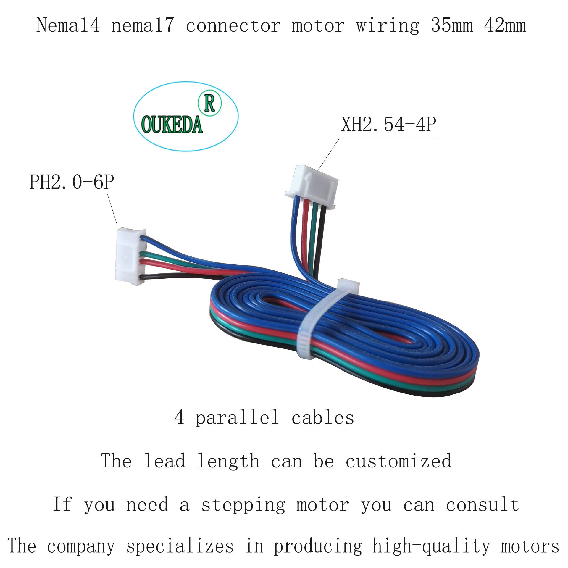 Адаптер XH2.54-4P Клеммный кабель PH2.0-6P Кабель 3D-принтера 35 42 Кабель двигателя NEMA17