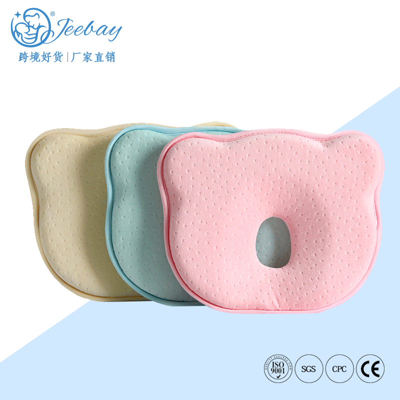 跨境热销0-1岁婴儿定型枕头新生儿防偏头宝宝枕透气记忆棉定型枕