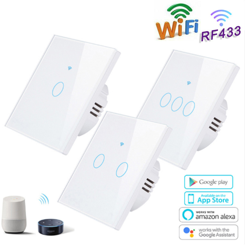 Interruptor inteligente de graffiti, fuego único, fuego cero, app universal, teléfono móvil para controlar el interruptor WiFi de la pared de las regulaciones europeas y americanas image 5