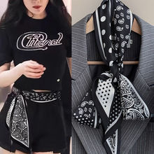 民族风布艺丝巾腰果花项链时尚复古毛衣链设计感小众饰品女高级感