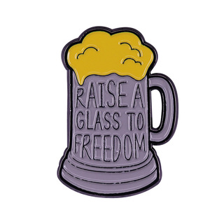 Cheers to freedom-beer brooch Hamilton musical inspiration badge