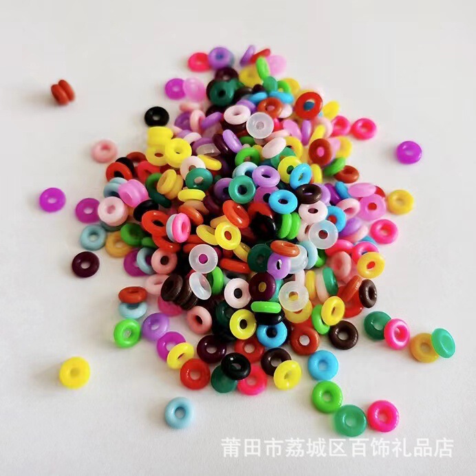 Zhou Jia Tong 3mm Wax Leather Wire Rope Bracelet Positioning Silicone Ring Gasket O-ring Rubber Fixed Bead