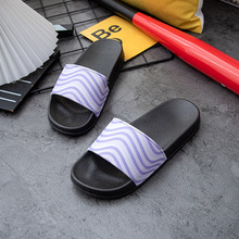 新款外贸拖鞋女士夏外穿室内家用时尚户外休闲情侣 PVC塑料一字拖