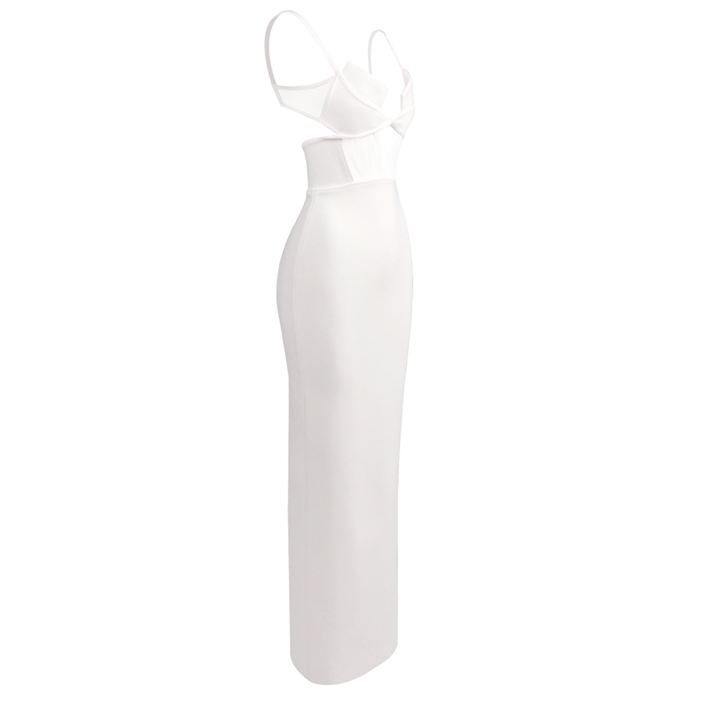Women's Clothing Black Knitted Bandage Dress For Women Cross Strap Slim Fit Suitable For Commute Dates And Banquets_ecoleips.com