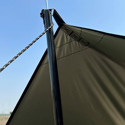 Sun Protection Camping Gear, Avtomobil yan çətirləri - 400295cm-quicksand-gold-silver-coated-canopy-with-a-set-of-iron-poles-6-floor-nails-6-wind-ropes-according-to-the-size-marked-in-the-color