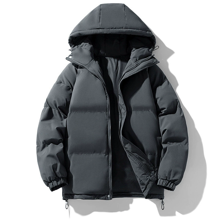 Demi‑season down jacket, Korean style, thicker padded hoodie, M–XXXXL