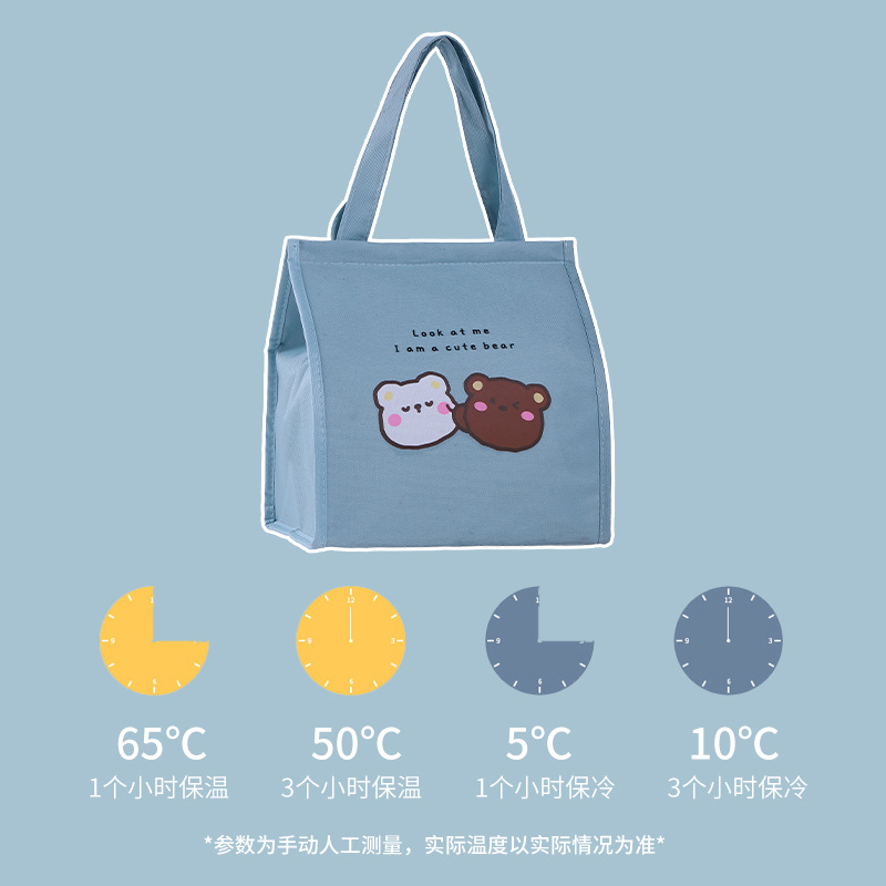Dreamho Lovely Student Thickened Insulated Bag Working People's Handbag Lunch Box Outdoor Picnic Aluminum Foil Insulated Food Box Bag 