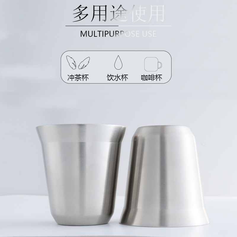 Copa de vino de acero inoxidable de doble capa Taza aislada taza de café pequeña copa de vino pequeña capacidad taza de té portátil en stock Taza para niños