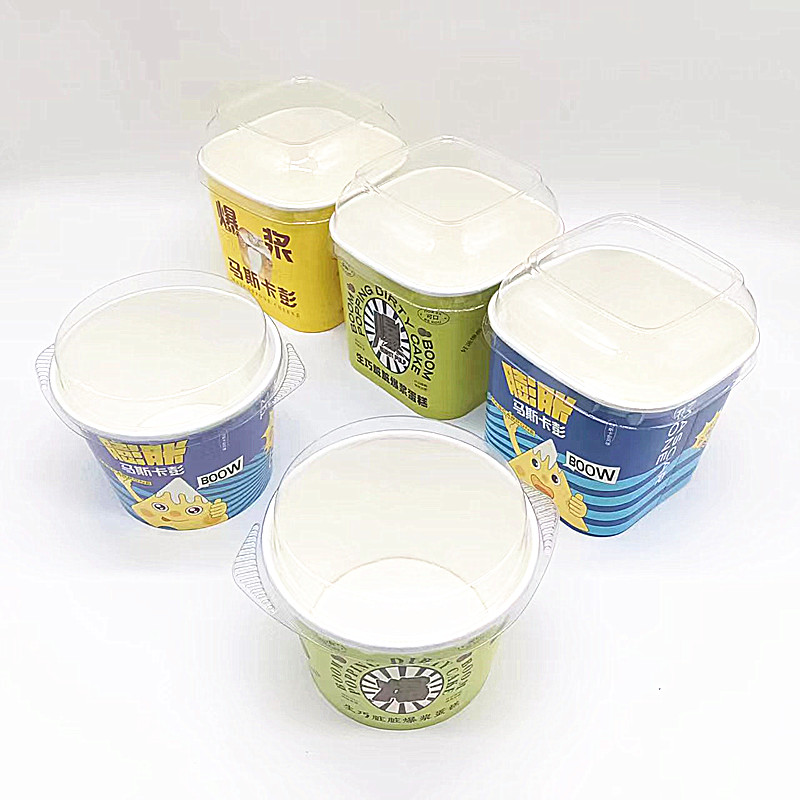 网红马斯卡彭膨胀爆浆蛋糕杯生巧脏脏爆浆蛋糕盒烘焙甜点包装盒