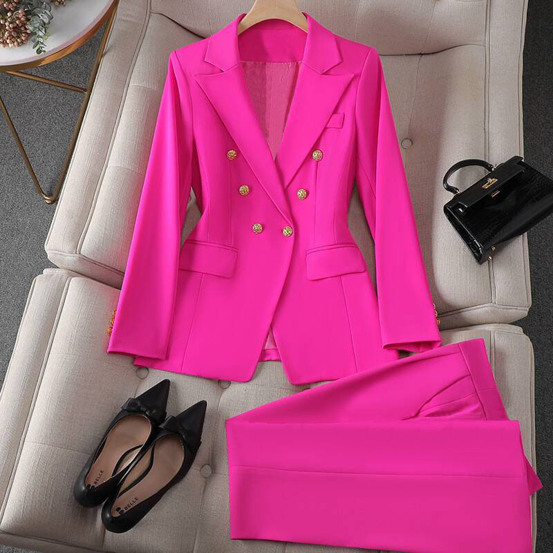 Small Suit Retro Jacket Slim-fit Fashion 2025 Spring and Autumn Women's Korean Style Casual Design Top Pants suit