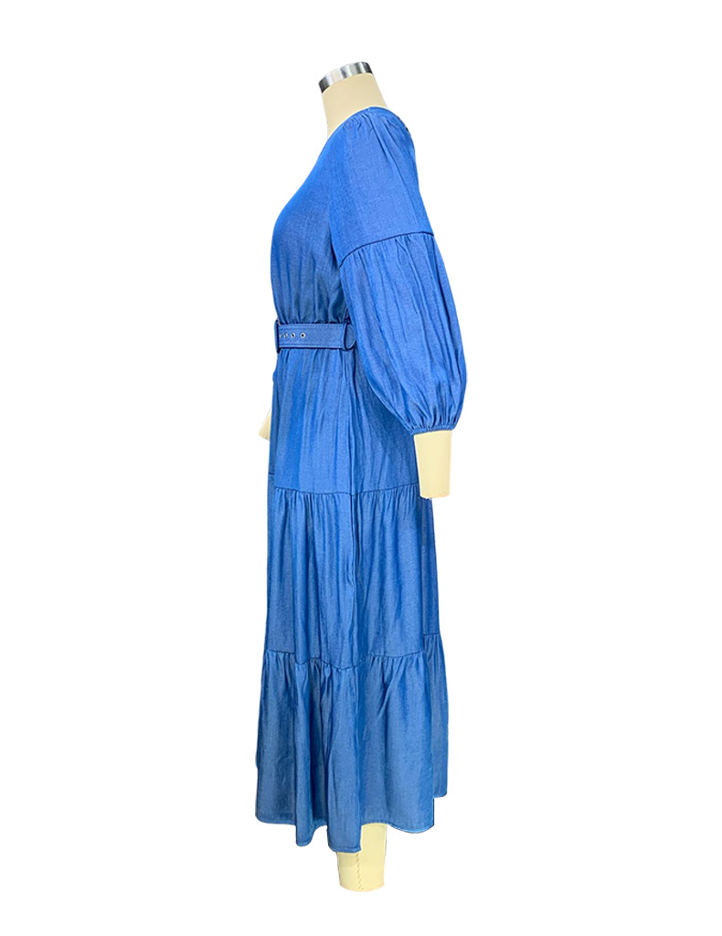 Femmes Jupe Trapèze Élégant Style Classique Col Rond Neuf Points Manches Couleur Unie Robe Mi-longue Du Quotidien display picture 4