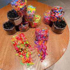 Rubber Band Princess Hair Tie with Thickened and Enlarged Circle, One-Time Use High Elasticity Durable Black Elastic Band Small Hairband