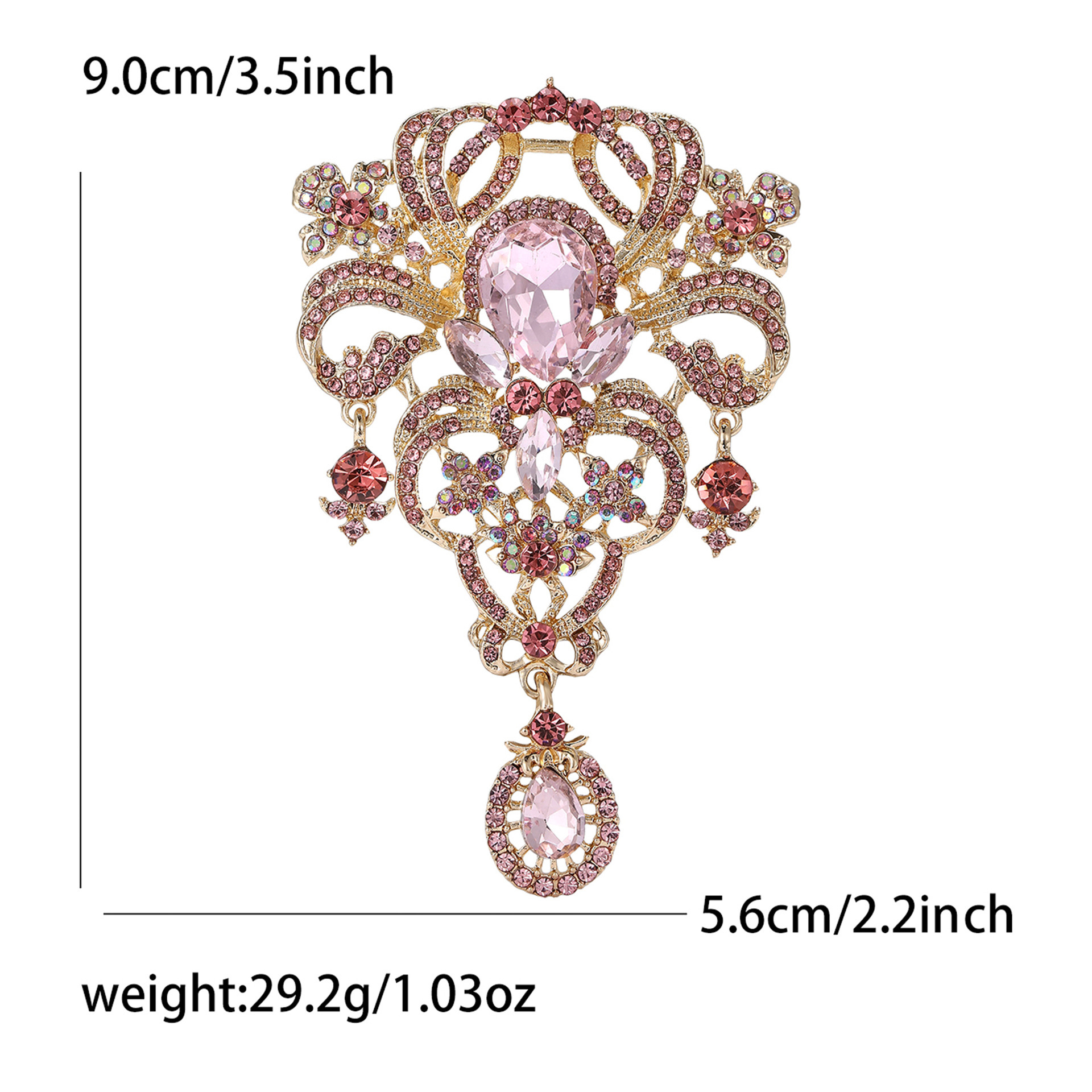 Hochwertige, luxuriöse Brosche im Palaststil aus Glas, modisches und elegantes Accessoire für Damenbekleidung._voghion.com