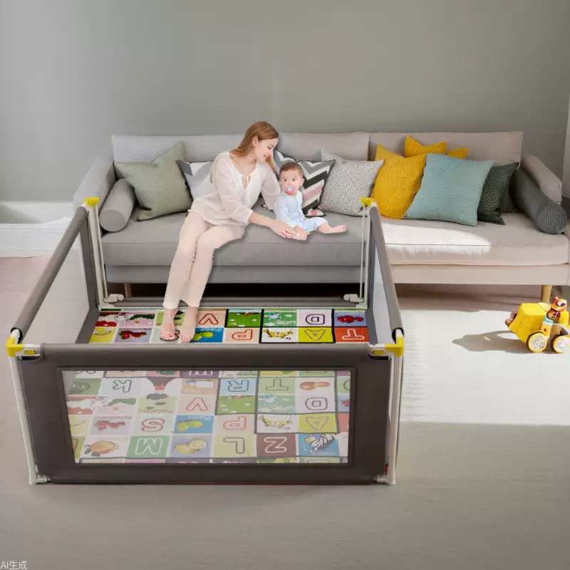 跨境游戏围栏防护栏婴儿宝宝防摔儿童爬行垫客厅室内地上学步栅栏