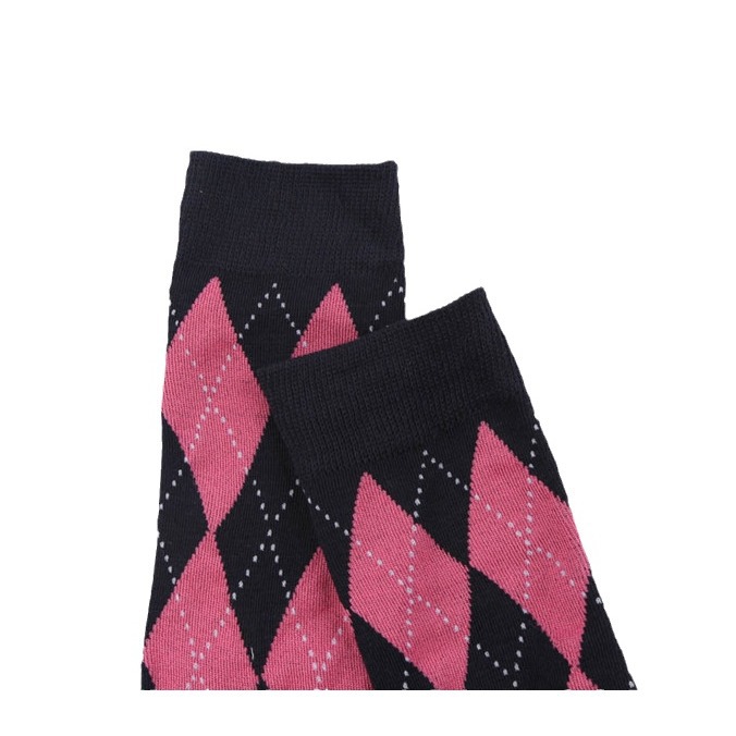 Calze alte donna con motivo scozzese jacquard stile street_voghion.com