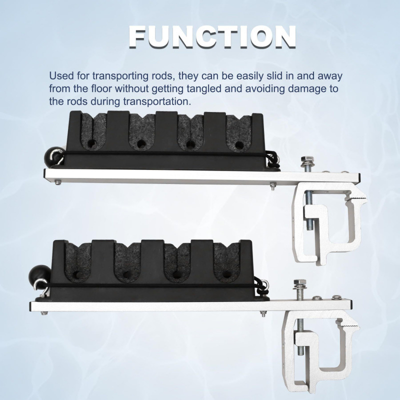 4-Hole/6-Hole Truck Fishing Rod Holder Bracket Rod Holder Aluminum Clip on Fly Fishing Rod Holder