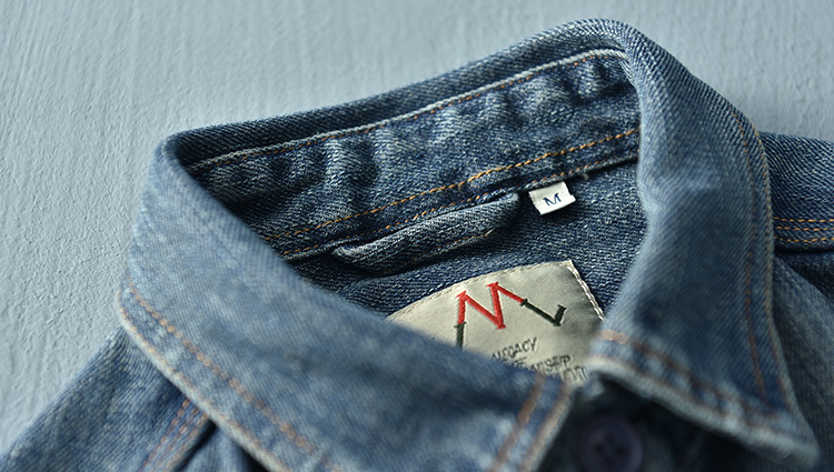 Vintage Washed Denim Overshirt For Men Loose Workwear Jacket_voghion.com