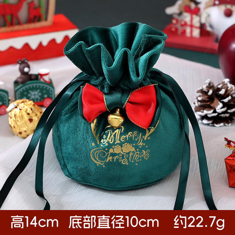 新しいクリスマスイブのリンゴの袋の蝶結びのベルベットのアイロンの口のプレゼントの袋のクリスマスのアイデアの贈り物の袋の卸売り|undefined