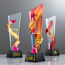 水晶奖杯定制做创意高档大气优秀员工荣誉奖牌运动会球赛颁奖纪念