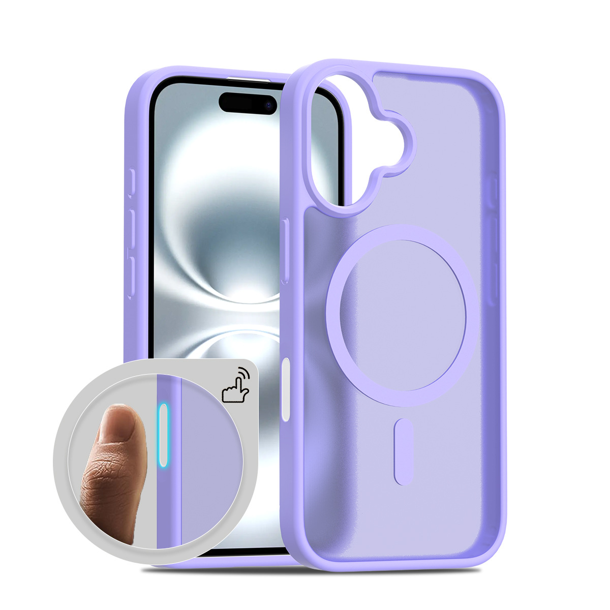 Ventas directas transfronterizas Apple iPhone16 absorción magnética de la piel dos en uno funda para teléfono móvil funda para botón táctil de la cámara