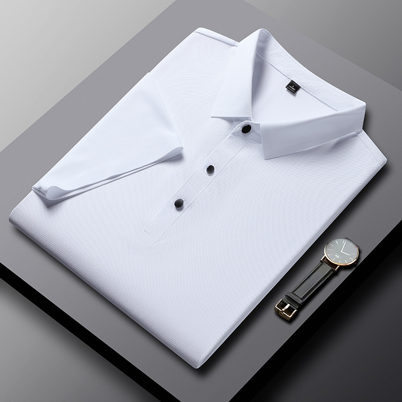 Hielo de manga corta Polo hombre nuevo grupo ropa de trabajo camiseta de manga corta Hielo de negocios sin marcas polo transpirable