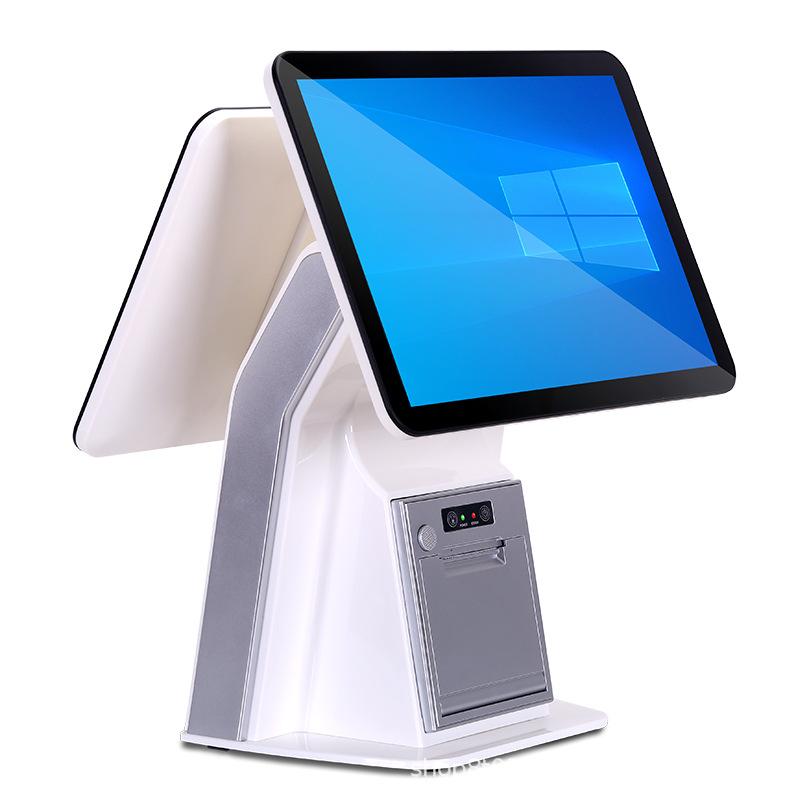 Comedor, té de leche, cajas registradoras, tiendas de conveniencia minoristas, sistema de cajas registradoras comerciales, gestión de software, computadora de doble pantalla