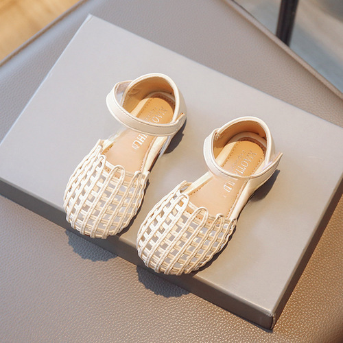 Children's Sandals 2024 Spring New Style Girls' Hollowed-out Toe Sandals Wholesale Baby Sandals Anti-slip Girl Sandals 