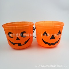 ハロウィンカボチャジャー ゴーストフェスティバルデコレーション カボチャバケツ 18cm 三角目カボチャジャー 蓋付き ストレートバケツ