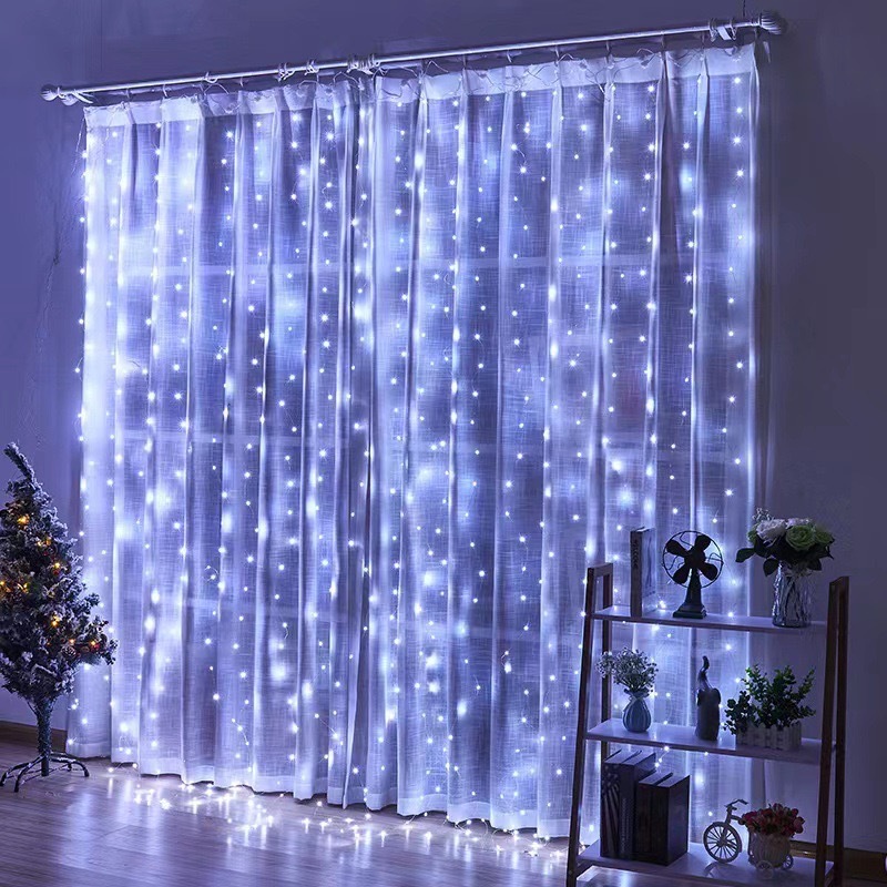 Transfronterizo 3 * 3m LED lámpara de cobre lámpara de cortina USB ocho funciones lámparas de color cadena de luz de Navidad lámpara decorativa lámpara de luz super brillante