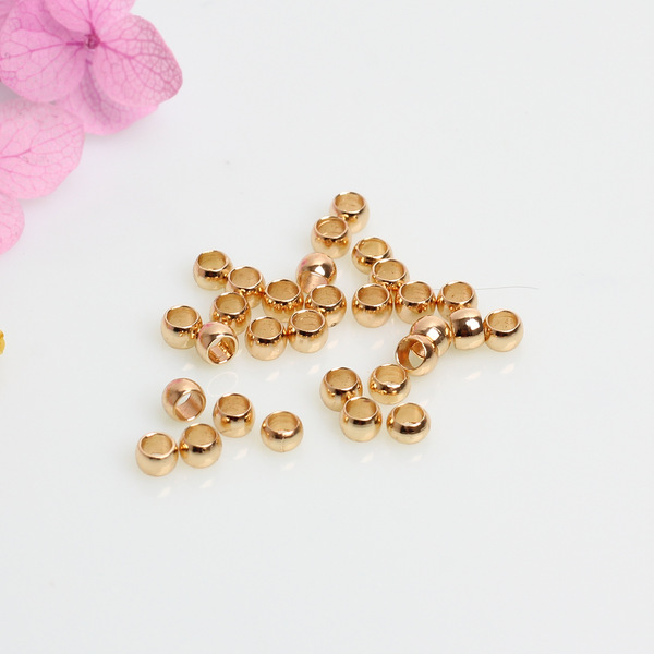 Positioning Bead Clip Flat Fixed Finishing DIY Handmade 14K Gold-Plated Color-Preserving 2mm Beaded Jewelry Accessories Material