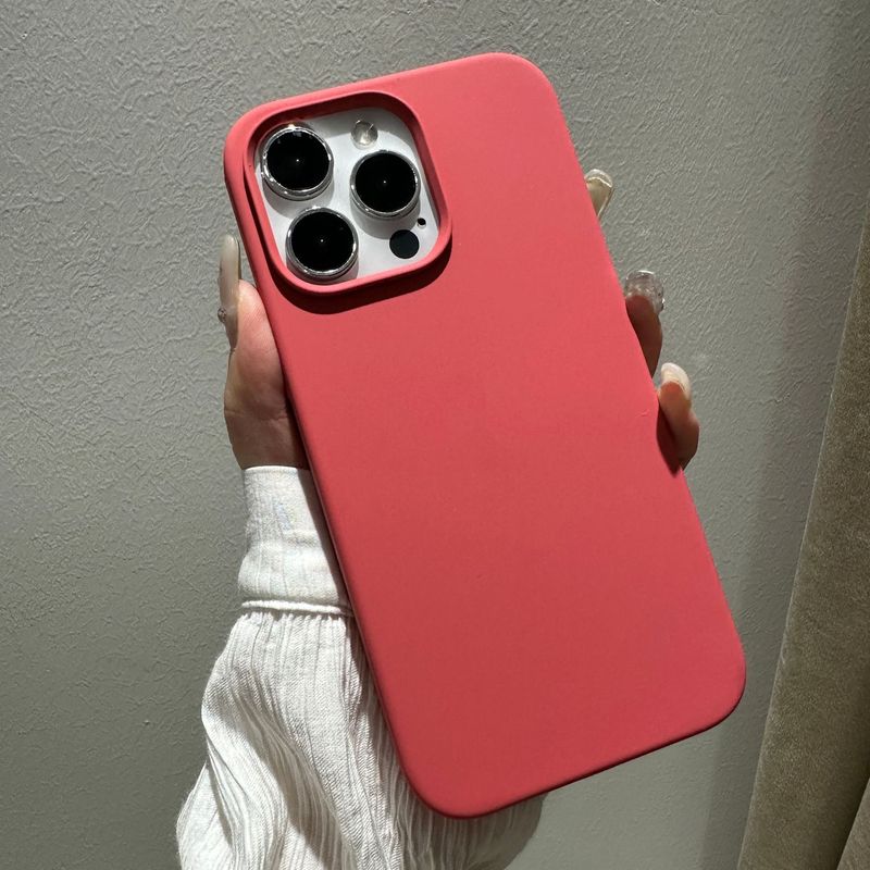 Iphone12液状シリコンシェルリンゴ11proの肌感フロスト12maxロゴ付きベルベット携帯ケース|undefined